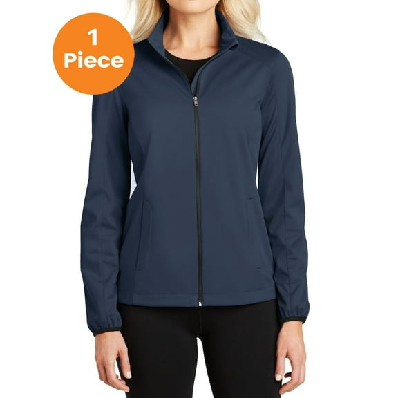 Port Authority L717 Ladies Active Soft Shell Jacket, Dress Blue Navy, XL, Womens Activewear