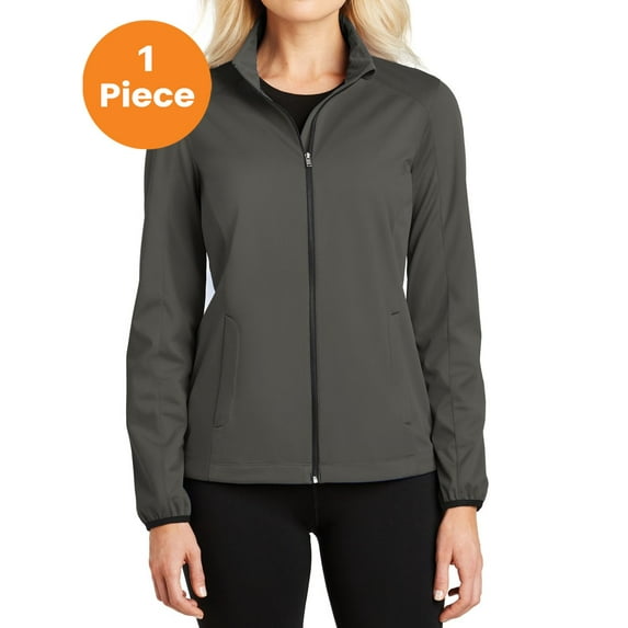 Port Authority L717 Ladies Active Soft Shell Jacket, Grey Steel, 4XL, Plus Size Activewear