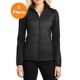 thumbnail image 1 of Port Authority L787 Ladies Hybrid Soft Shell Jacket , Deep Black, S, Womens Fleece Jackets, 1 of 1