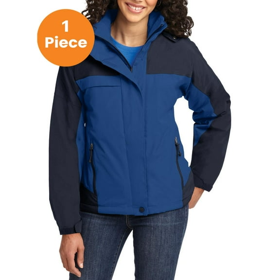 Port Authority L792 Ladies Nootka Jacket, Regatta Blue/Navy, S, Womens Coats