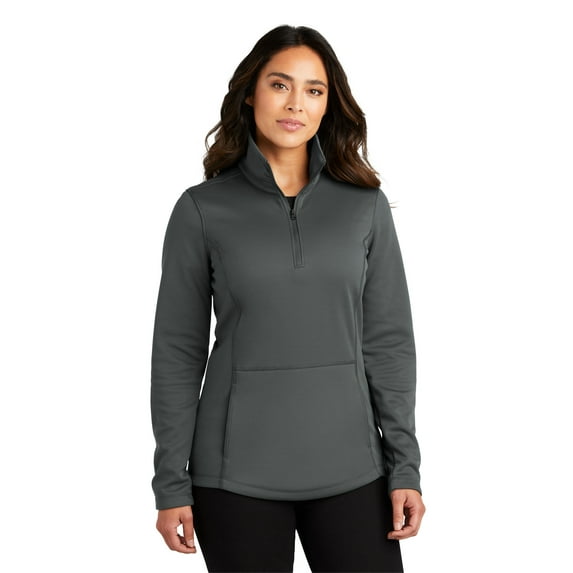 Port Authority L804 Ladies Smooth Fleece 1/4-Zip, Graphite, XS