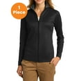 thumbnail image 1 of Port Authority L805 Ladies Vertical Texture Full-Zip Jacket, Black/ Iron Grey, L, Womens Coats, 1 of 1