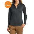 thumbnail image 1 of Port Authority L805 Ladies Vertical Texture Full-Zip Jacket, Iron Grey/ Black, XS, Womens Coats, 1 of 1