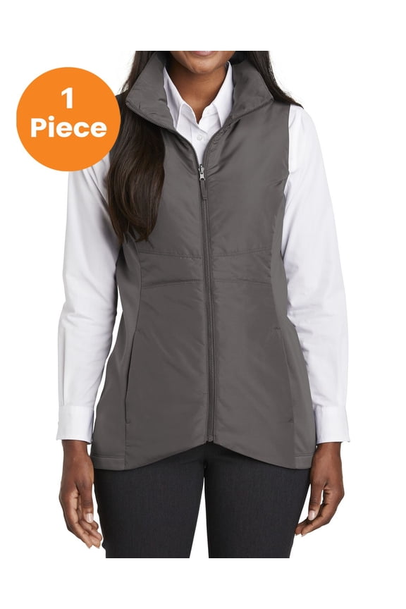 L903 Ladies Collective Insulated Vest, Graphite, XL, Womens Fleece Jackets