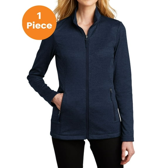 Port Authority L905 Ladies Cozy Fleece Jacket, River Blue Navy Heather, XL, Womens Fleece Jackets