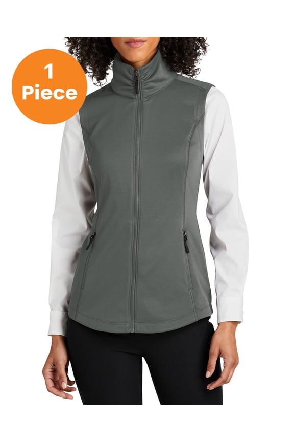 L906 Ladies Collective Smooth Fleece Vest, Graphite, M, Coats & Jackets