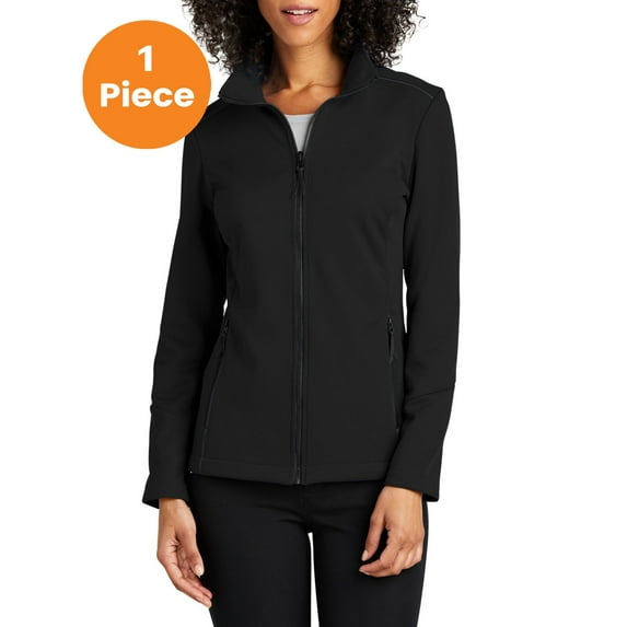 Port Authority L921 Ladies Collective Tech Soft Shell Jacket , Deep Black, M, Womens Fleece Jackets