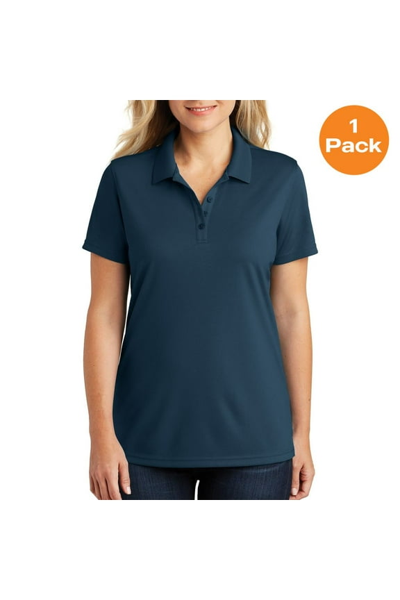 LK110 Dry Zone UV Micro-Mesh Polo, River Blue Navy, 3XL, Womens Polo Shirts
