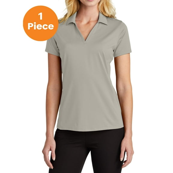 Port Authority LK398 Ladies Performance Staff Polo, Silver, S, Womens Polo Shirts