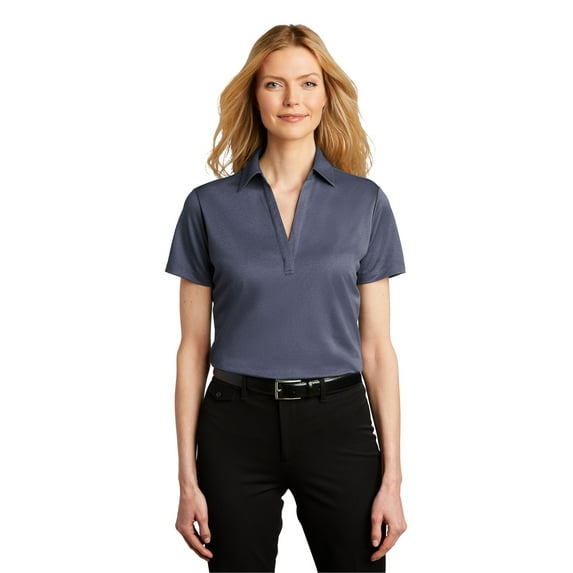 Port Authority LK542 Ladies Heathered Silk Touch Performance Polo, Navy Heather, 4XL
