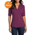 thumbnail image 1 of Port Authority LK583 Ladies Stretch Heather Open Neck Top, Violet Purple/ Black, 3XL, Womens Clothing, Womens Tops, 1 of 1