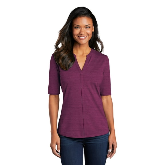 Port Authority LK583 Ladies Stretch Heather Open Neck Top, Womens Tops