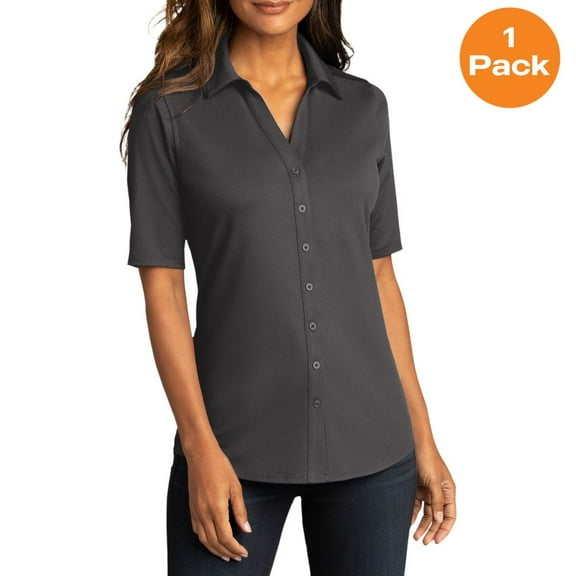 Port Authority LK682 Ladies City Stretch Top, Graphite, XL, Tshirts for Women