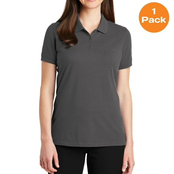 Port Authority LK8000 Ladies EZCotton Polo, Sterling Grey, XXL, Womens Polo Shirts