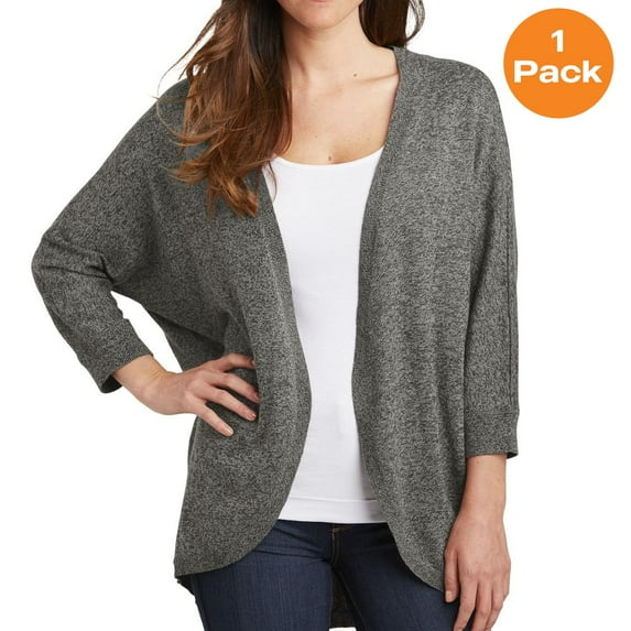 Port Authority LSW416 Ladies Marled Cocoon Sweater , Warm Grey Marl, M, Womens Sweaters