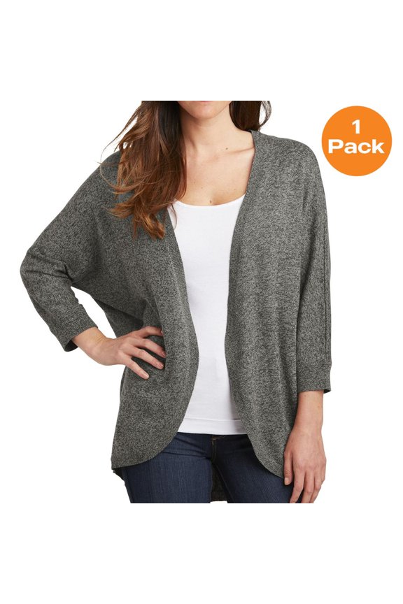 LSW416 Ladies Marled Cocoon Sweater , Warm Grey Marl, S, Womens Sweaters