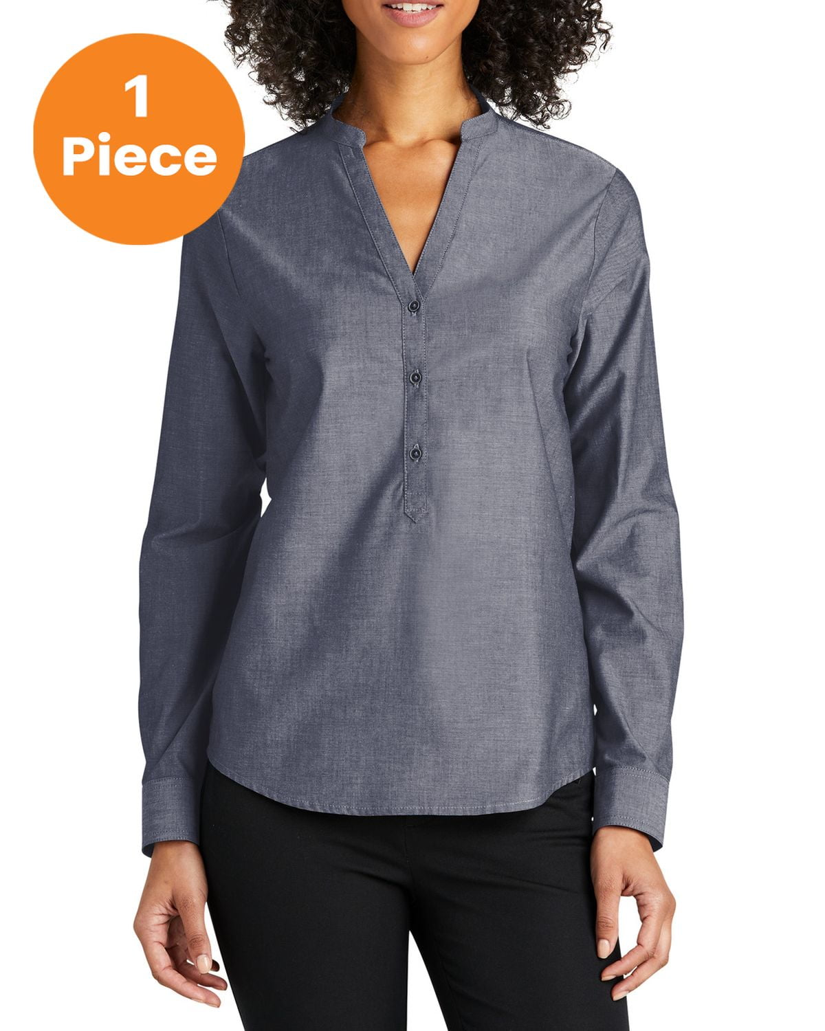 Port Authority LW382 Ladies Long Sleeve Chambray Easy Care Shirt
