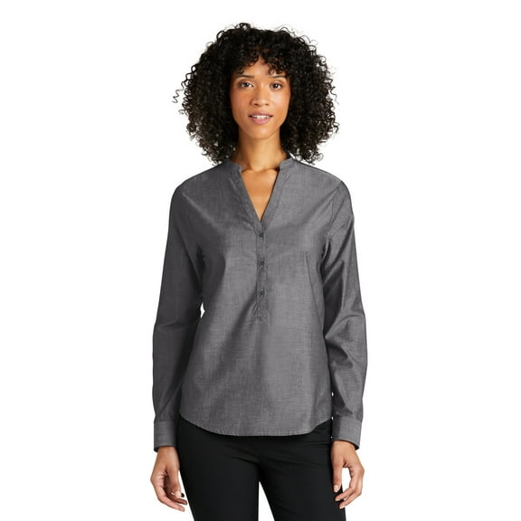 Port Authority LW382 Ladies Long Sleeve Chambray Easy Care Shirt, Women's Dress Shirt