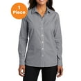 thumbnail image 1 of Port Authority LW644 Ladies Broadcloth Gingham Easy Care Shirt, Black/ White, M, Womens Button Down Shirts, 1 of 1