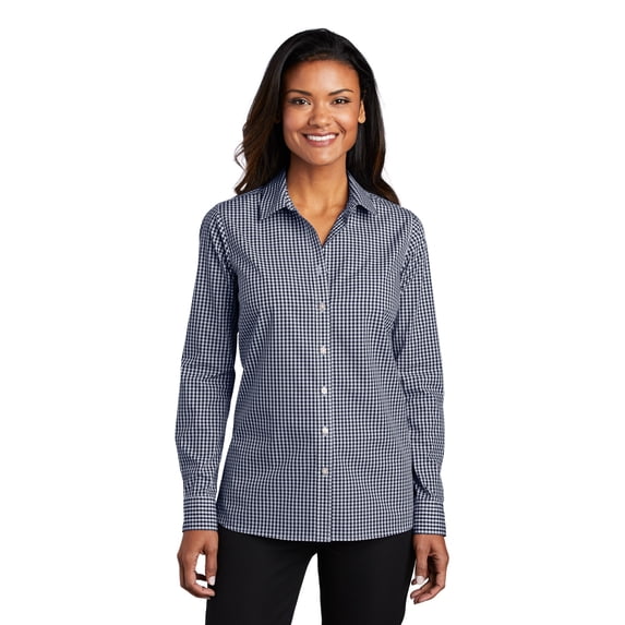 Port Authority LW644 Ladies Broadcloth Gingham Easy Care Shirt, Women'w Dress Shirt