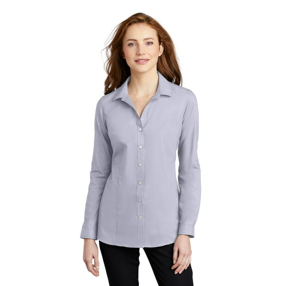 Port Authority LW645 Ladies Pincheck Easy Care Shirt, Womens Button Down Shirts