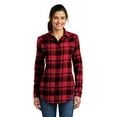 thumbnail image 1 of Port Authority LW668 Ladies Plaid Flannel Shirt, Engine Red, XXL, Womens Button Down Shirts, 1 of 1