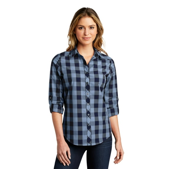 Port Authority LW670 Ladies Everyday Plaid Shirt, Womens Button Down Shirts