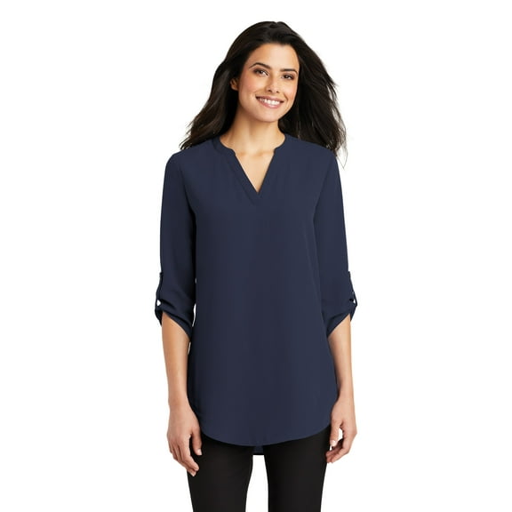 Port Authority LW701 Ladies 3/4-Sleeve Tunic Blouse, Womens Tops