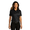 thumbnail image 1 of Port Authority LW809 Ladies Short Sleeve SuperPro React Twill Shirt, Deep Black, XL, 1 of 4