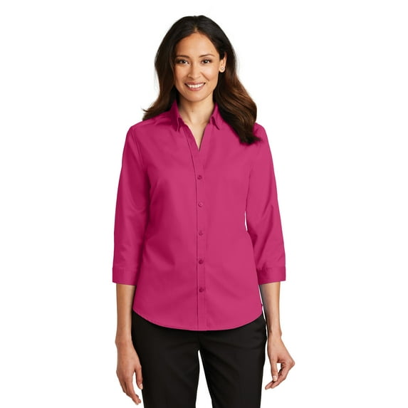 Port Authority Ladies 3/4-Sleeve SuperPro Twill Shirt-L665