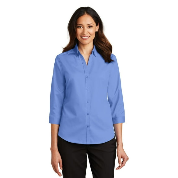 Port Authority Ladies 3/4-Sleeve SuperPro Twill Shirt. L665