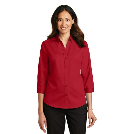 Port Authority Ladies 3/4-Sleeve SuperPro Twill Shirt-L665