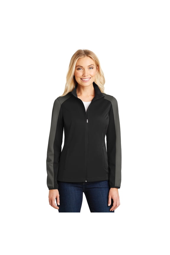 Ladies Active Colorblock Soft Shell Jacket. L718