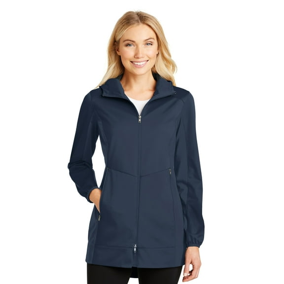 Port Authority Ladies Active Hooded Soft Shell Jacket-2XL (Dress Blue Navy)