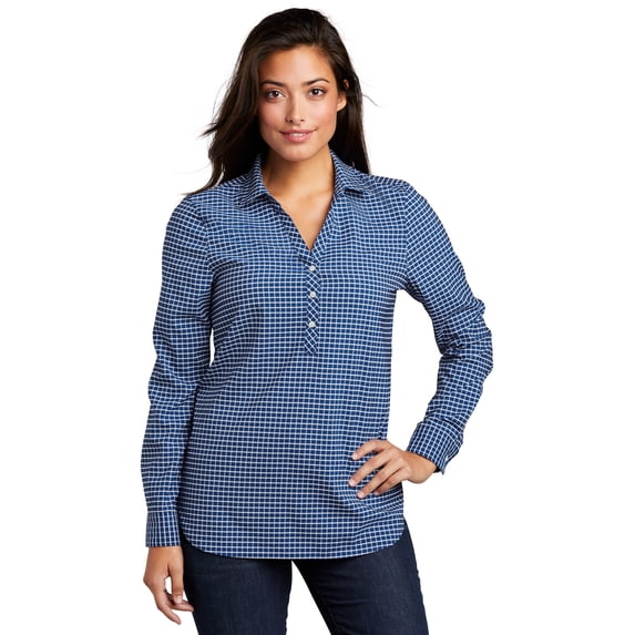 Port Authority Ladies City Stretch Tunic LW680 - XL True Blue/ White