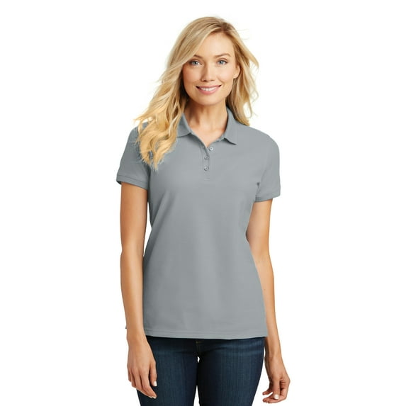Port Authority Ladies Core Classic Pique Polo-M (Gusty Grey)