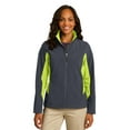 thumbnail image 1 of Port Authority Ladies Core Colorblock Soft Shell Jacket-2XL (Battleship Grey/ Charge Green), 1 of 6