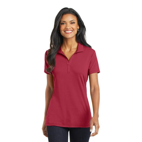 Port Authority Ladies Cotton Touch Performance Polo-M (Chili Red)