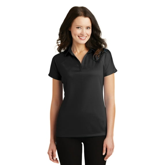 Port Authority Ladies Crossover Raglan Polo-S (Black)