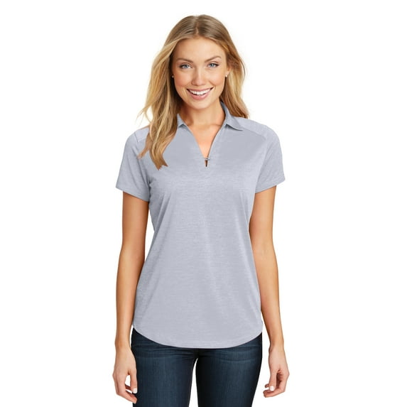 Port Authority L574 Ladies Digi Heather Performance Polo, Light Grey, M