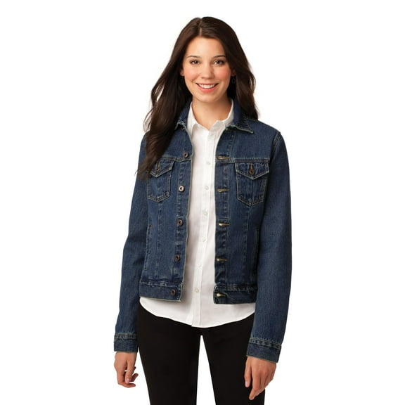 Port Authority Ladies Denim Jacket-L (Denim Blue)