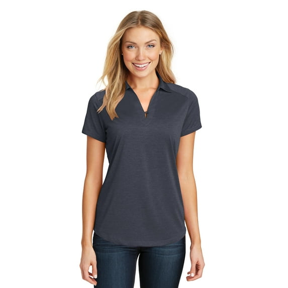 Port Authority Ladies Digi Heather Performance Polo-3XL (Dark Grey)