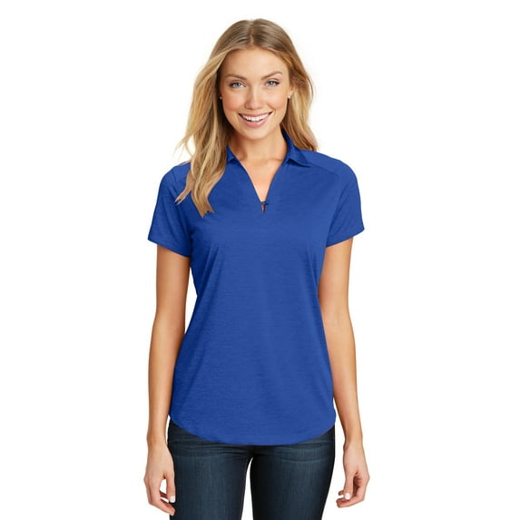 Port Authority Ladies Digi Heather Performance Polo-S (True Royal)