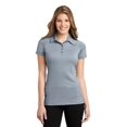thumbnail image 1 of Port Authority Ladies Fine Stripe Performance Polo-2XL (White/ Shadow Grey), 1 of 6