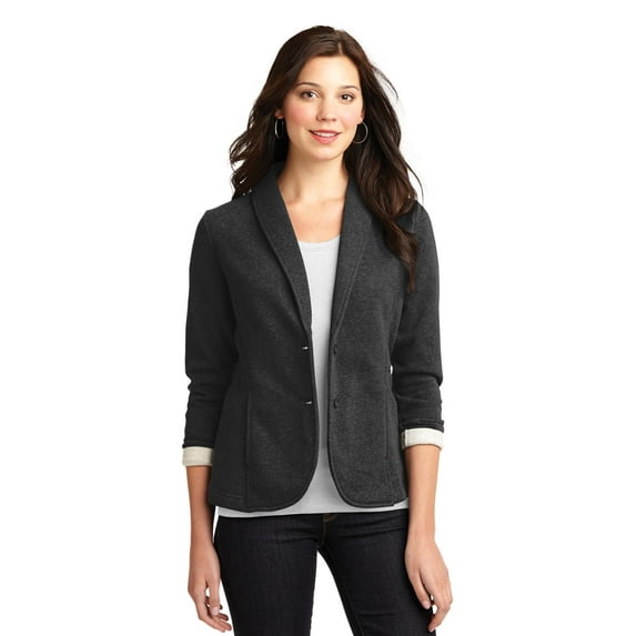 Port Authority Ladies Fleece Blazer-XS (Dark Charcoal Heather)