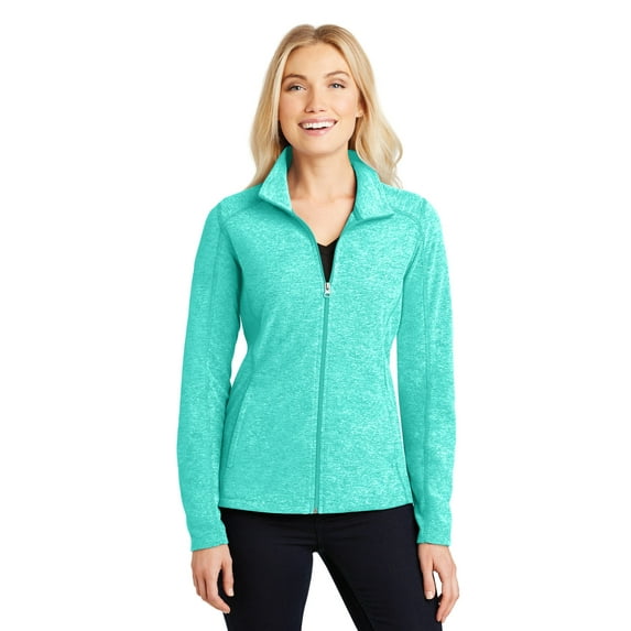 Port Authority Ladies Heather Microfleece Full Zip Jacket-4XL (Aqua Green Heather)