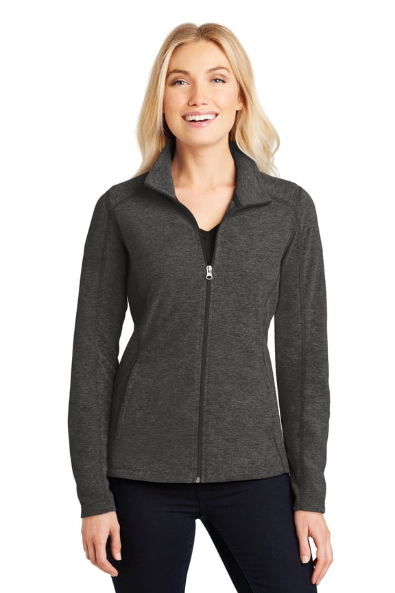 Ladies Heather Microfleece Full-Zip Jacket-L235