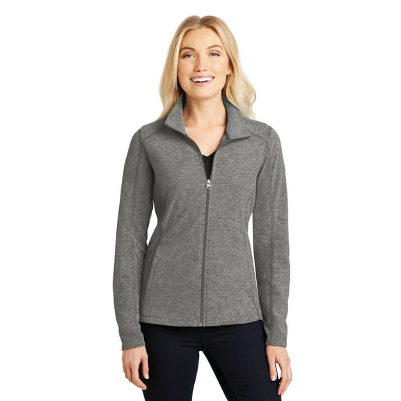 Port Authority Ladies Heather Microfleece Full Zip Jacket-XL (Pearl Grey Heather)