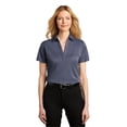 thumbnail image 1 of Port Authority Ladies Heathered Silk Touch Performance Polo, Navy Heather, X-Small, 1 of 8