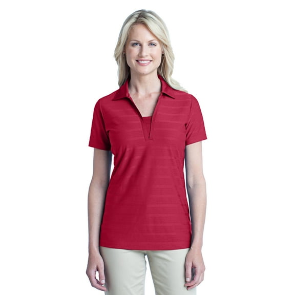 Port Authority Ladies Horizontal Texture Polo-3XL (Rich Red)